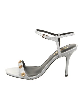 Versace Patent Leather Studded Accents Sandals
