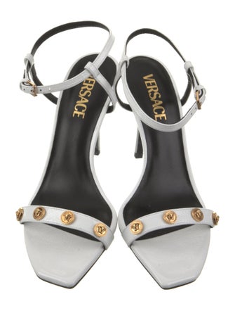 Versace Patent Leather Studded Accents Sandals