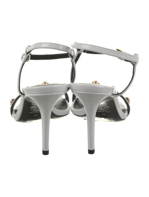 Versace Patent Leather Studded Accents Sandals