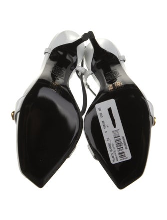 Versace Patent Leather Studded Accents Sandals