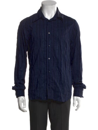 Versace Striped Long Sleeve Dress Shirt