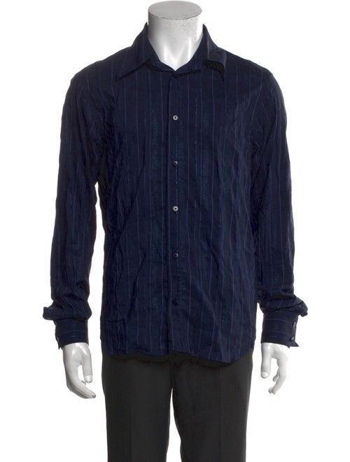 Versace Striped Long Sleeve Dress Shirt