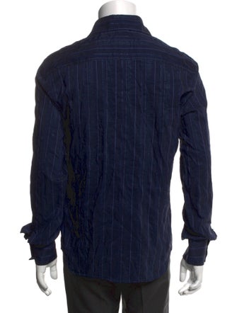 Versace Striped Long Sleeve Dress Shirt