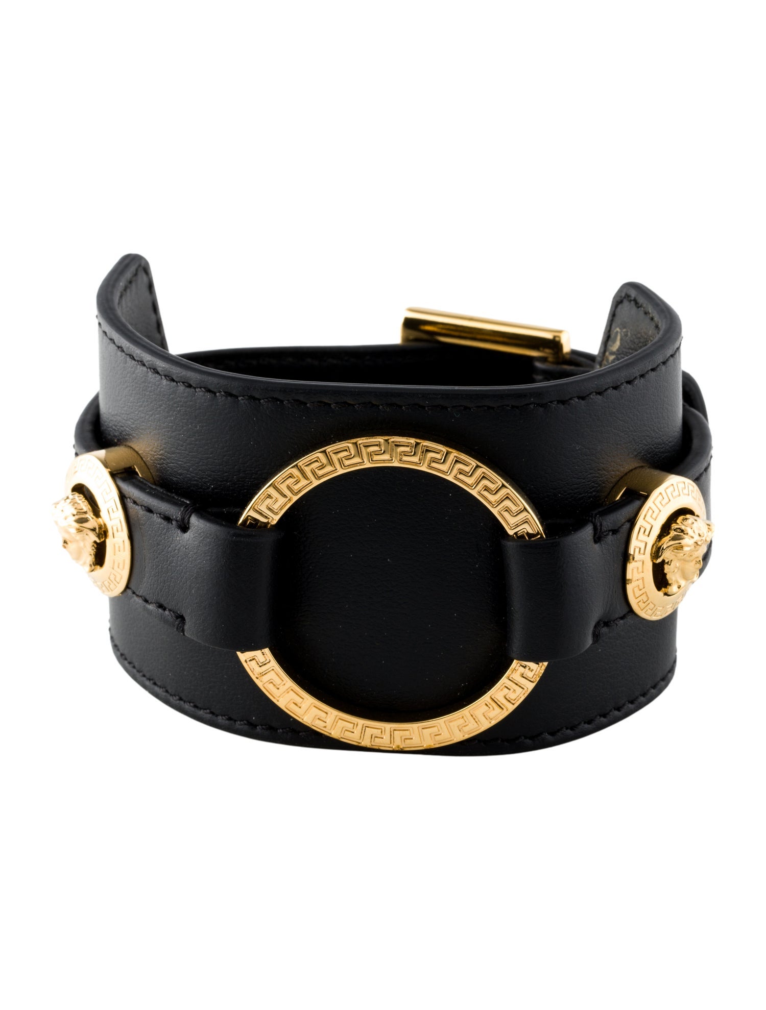 Versace Medusa Leather Cuff Bracelet