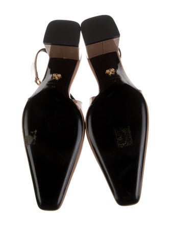 Versace Medusa Insignia Patent Leather Slingback Pumps