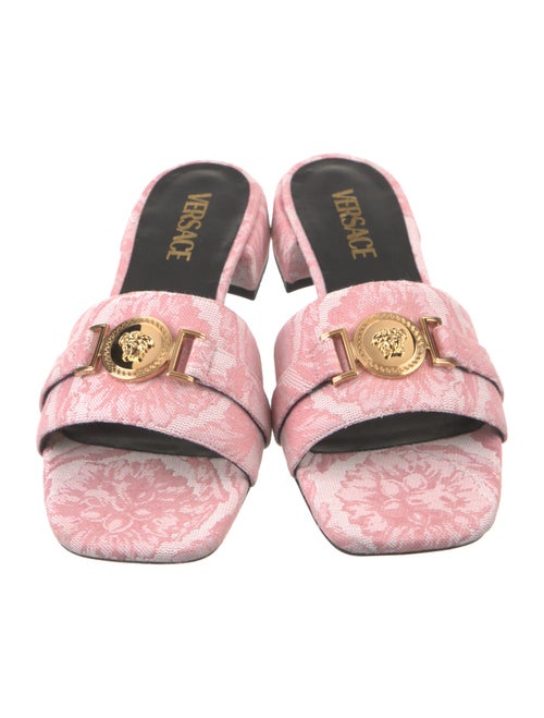 Versace Canvas Floral Print Slides