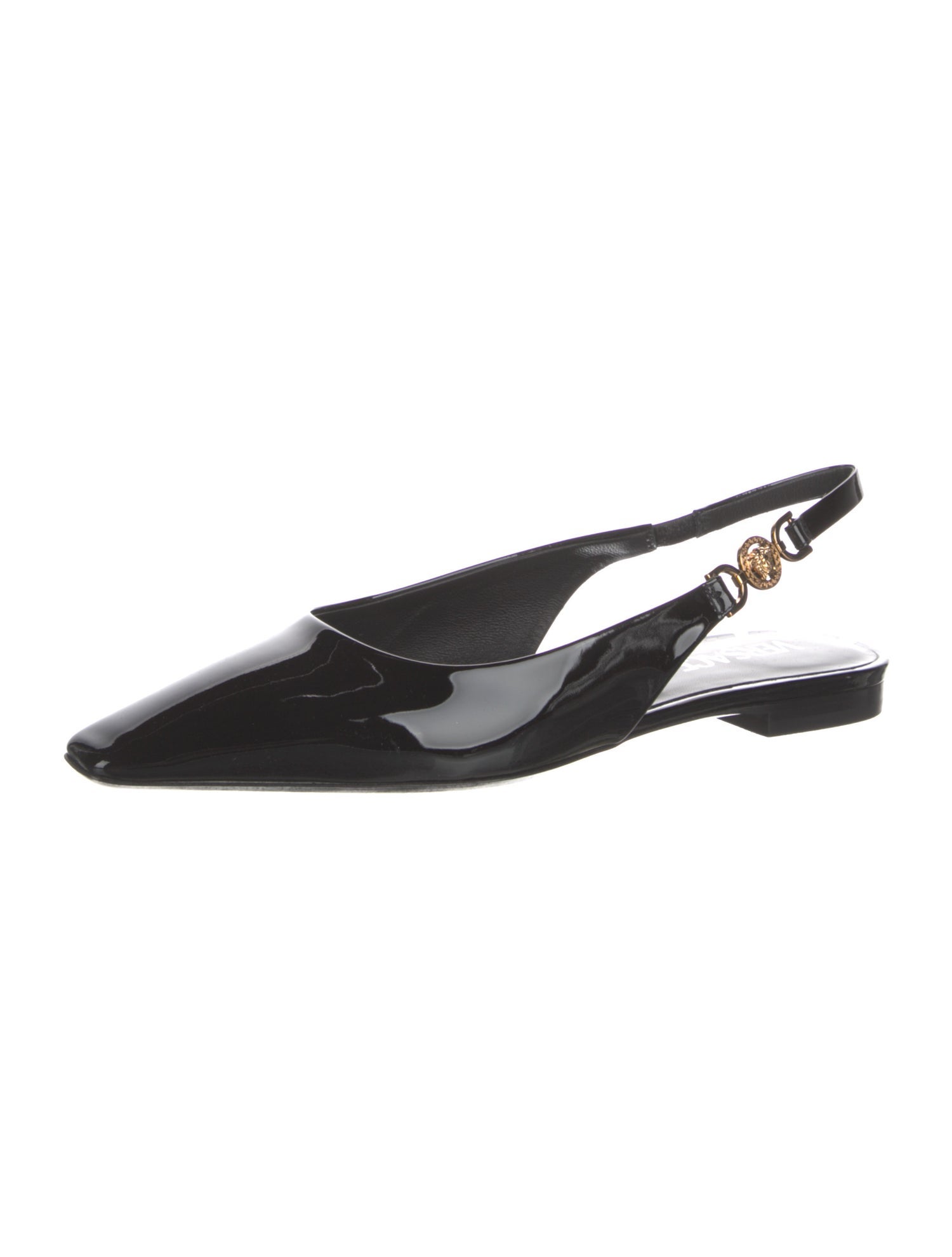 Versace Patent Leather Slingback Flats