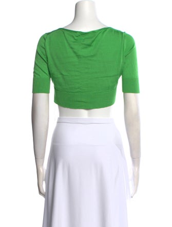 Versace Silk V-Neck Crop Top