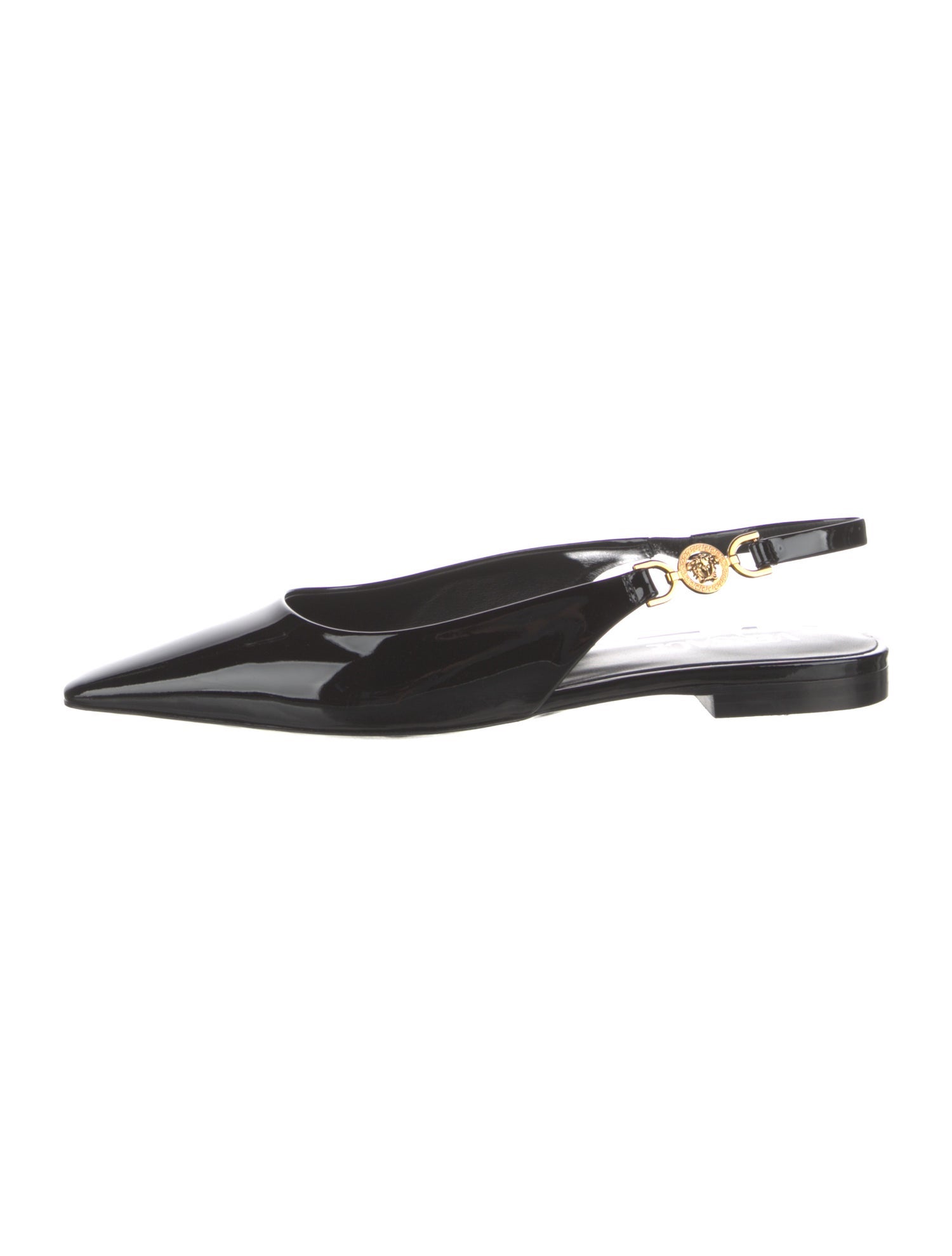 Versace Patent Leather Slingback Flats