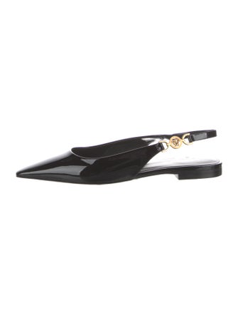 Versace Patent Leather Slingback Flats