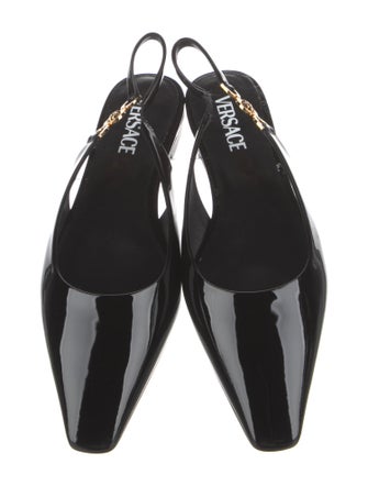 Versace Patent Leather Slingback Flats