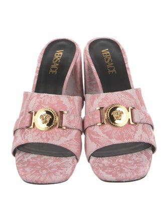 Versace Canvas Floral Print Slides