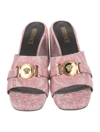 Versace Canvas Floral Print Slides
