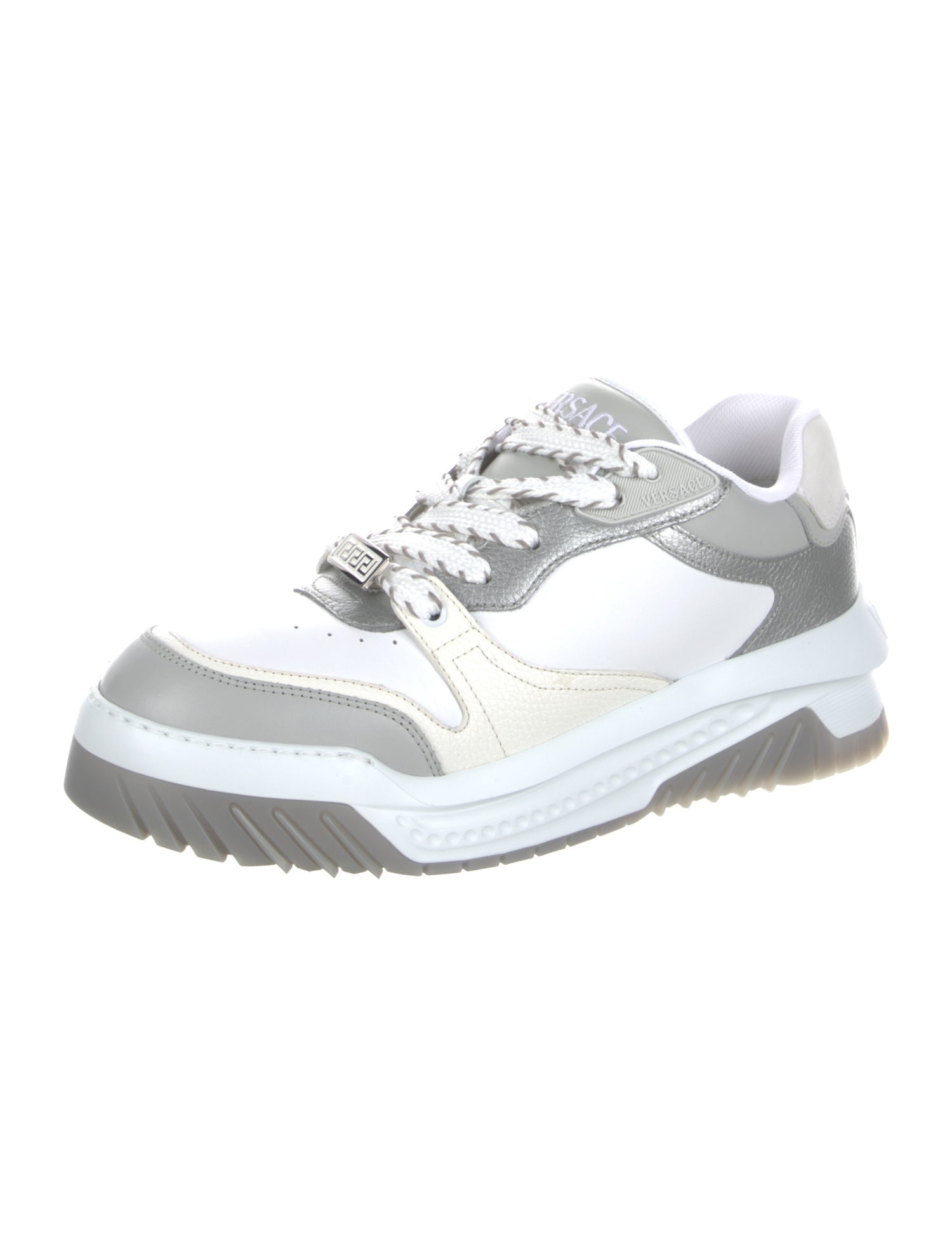 Versace Leather Colorblock Pattern Sneakers