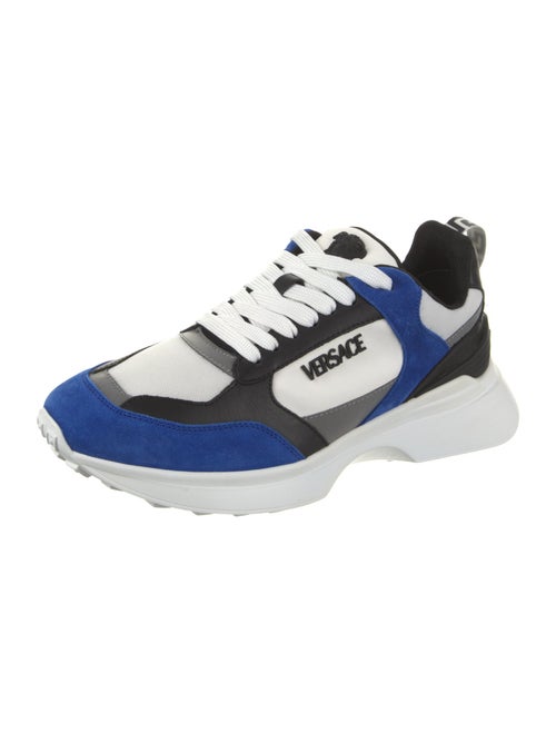 Versace Leather Colorblock Pattern Athletic Sneakers