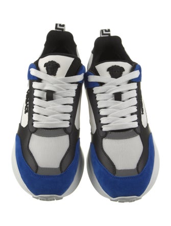 Versace Leather Colorblock Pattern Athletic Sneakers