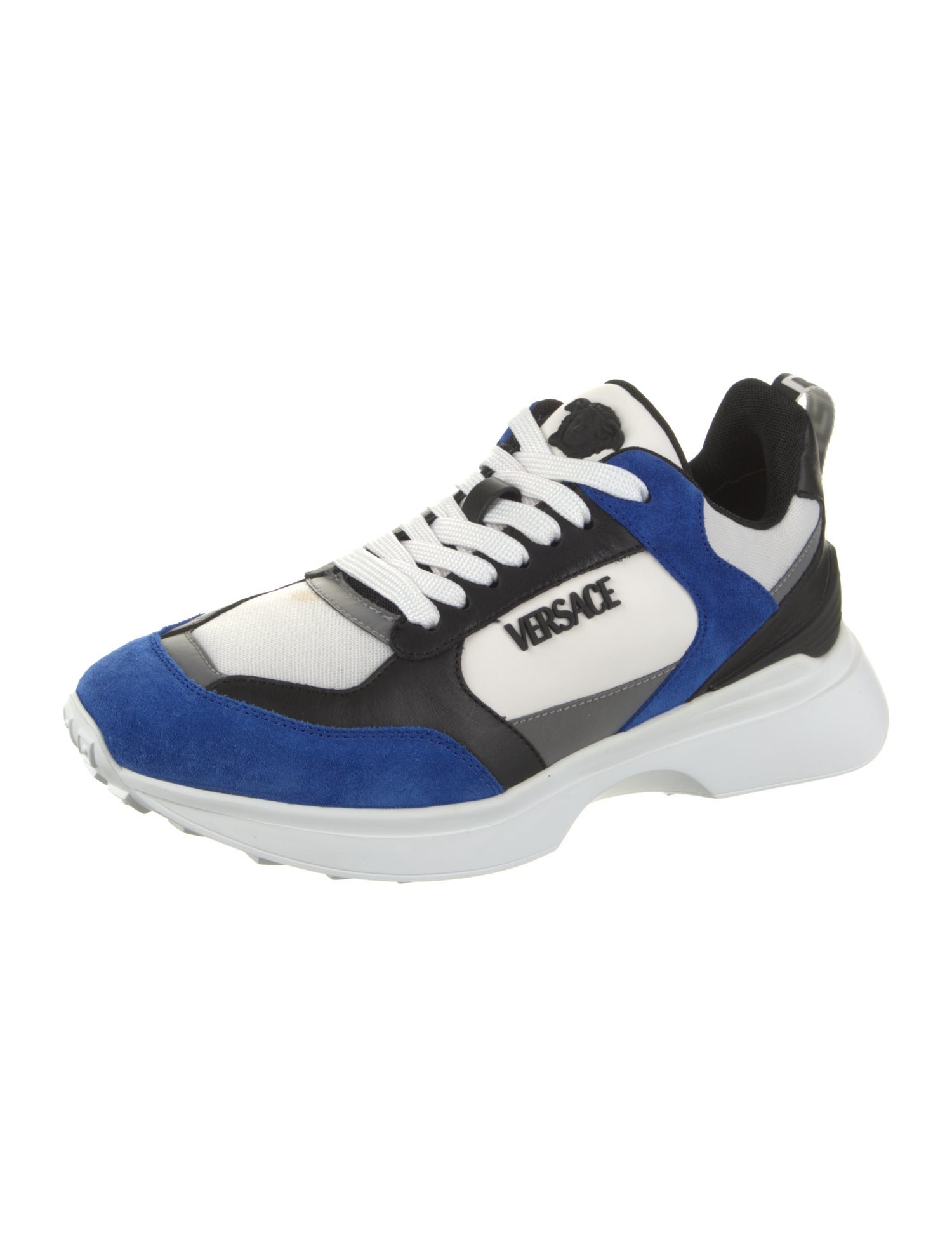 Versace Leather Colorblock Pattern Sneakers