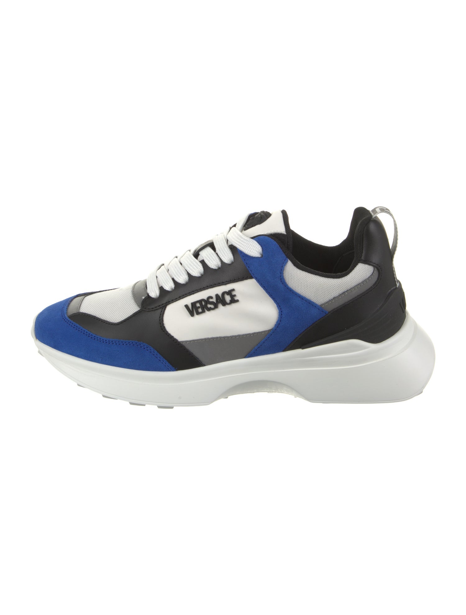 Versace Leather Colorblock Pattern Athletic Sneakers