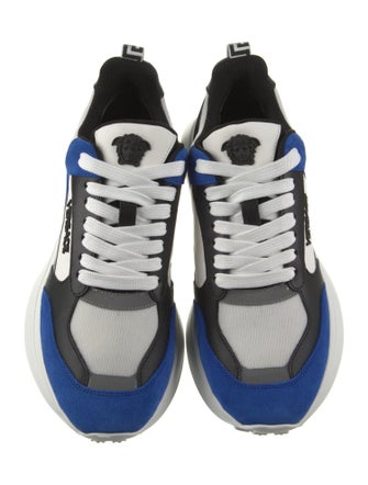 Versace Leather Colorblock Pattern Athletic Sneakers