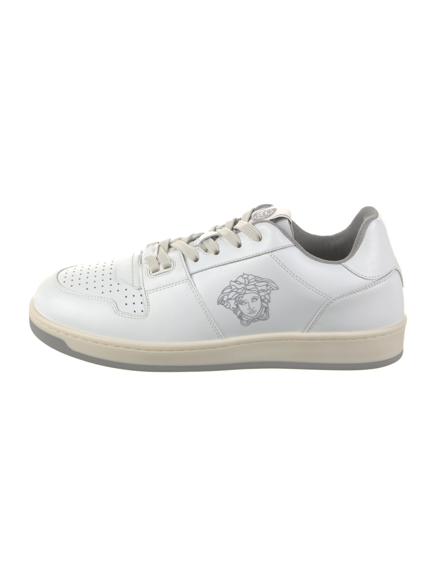 Versace Leather Graphic Print Sneakers
