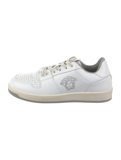 Versace Leather Graphic Print Sneakers