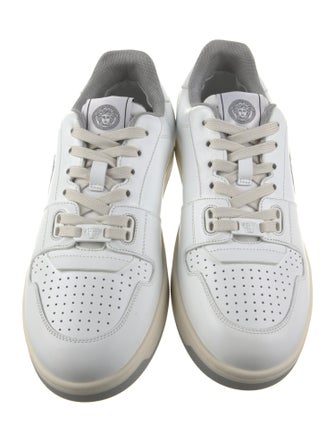 Versace Leather Graphic Print Sneakers