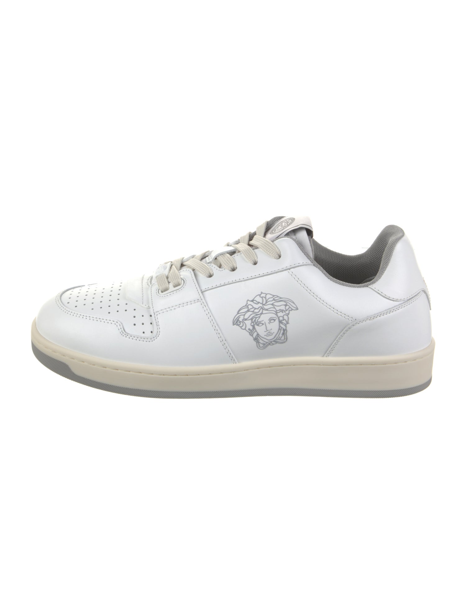Versace Leather Graphic Print Sneakers