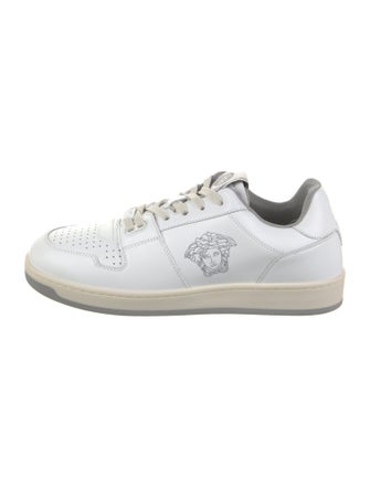 Versace Leather Graphic Print Sneakers