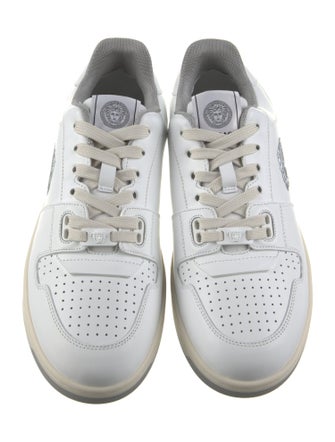 Versace Leather Graphic Print Sneakers
