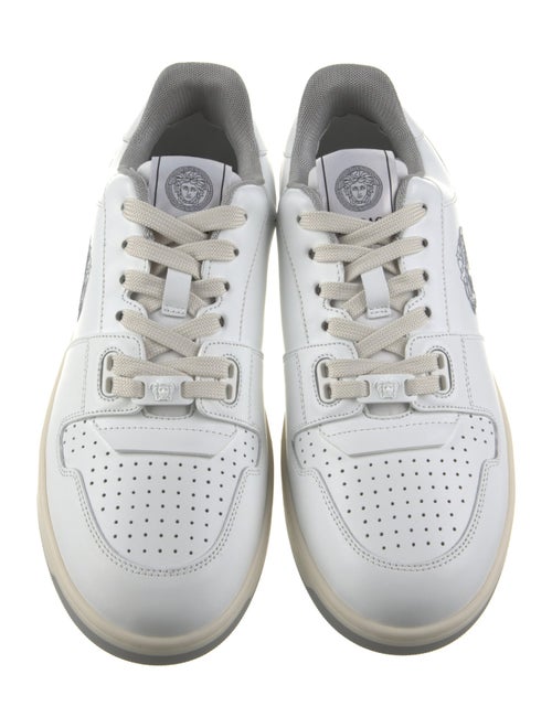 Versace Leather Graphic Print Sneakers