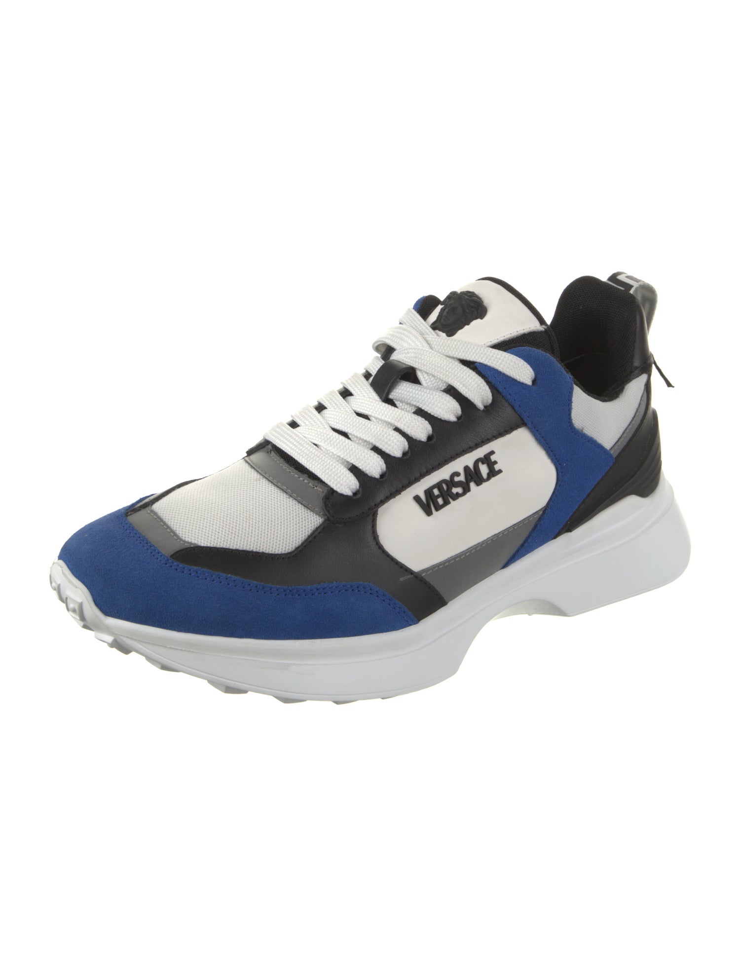 Versace Leather Colorblock Pattern Sneakers