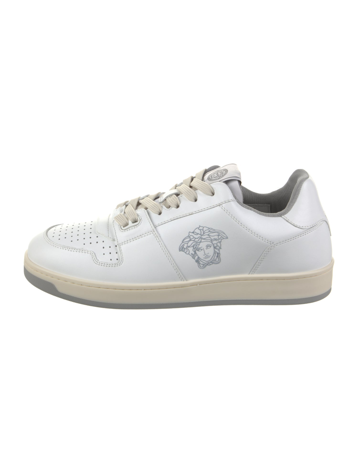 Versace Leather Graphic Print Sneakers