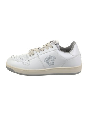 Versace Leather Graphic Print Sneakers