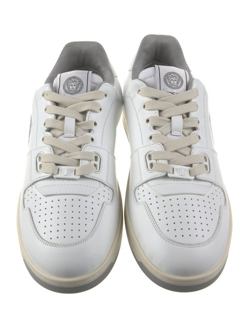Versace Leather Graphic Print Sneakers