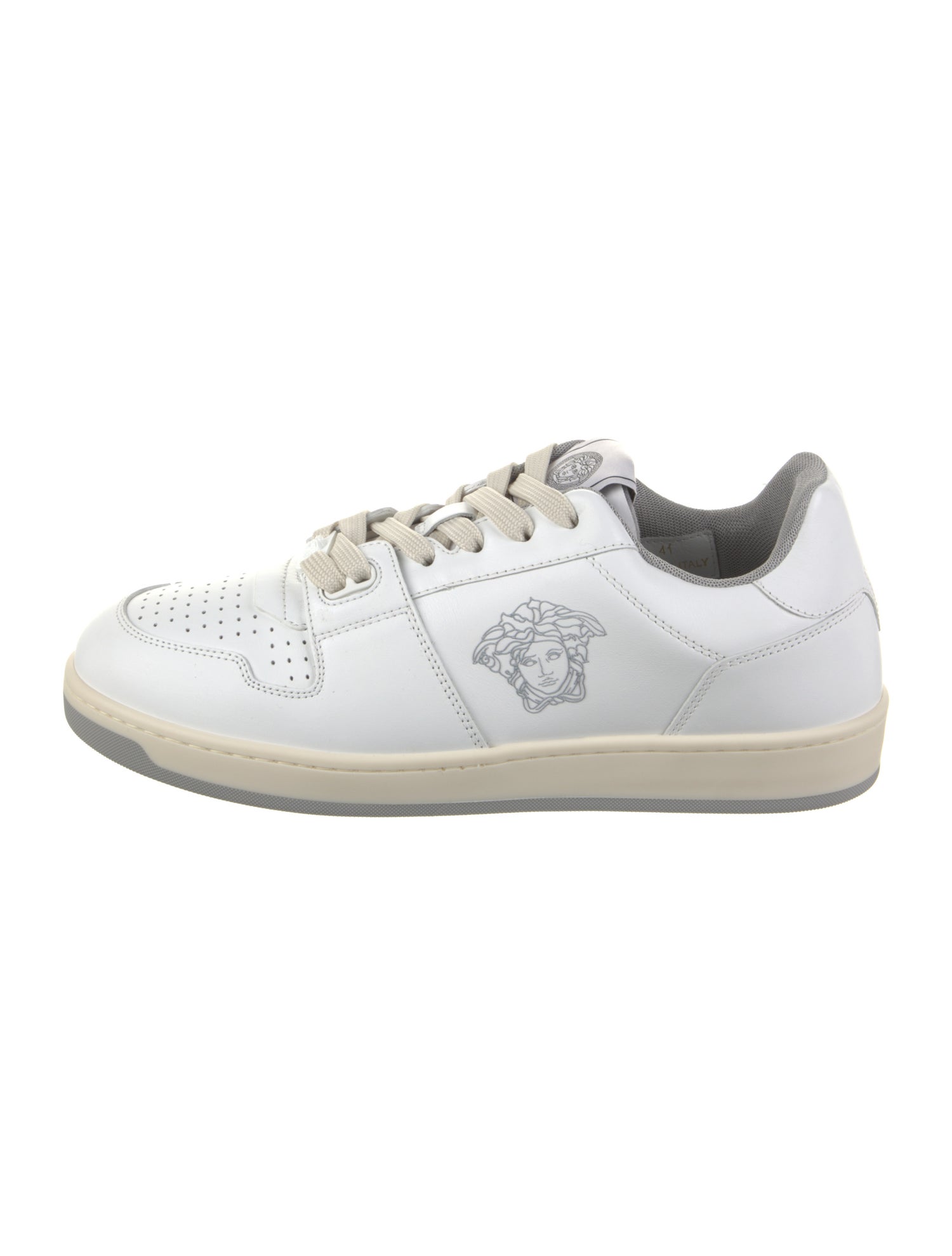 Versace Leather Graphic Print Sneakers
