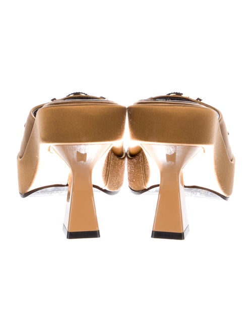 Versace Leather Crystal Embellishments Slides