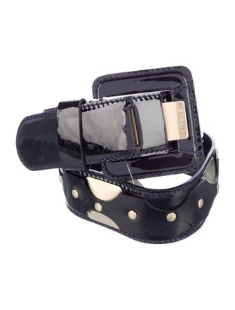 Versace Patent Leather Waist Belt