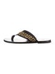 Versace Leather Graphic Print Flip Flops