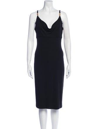 Versace Cowl Neck Midi Length Dress