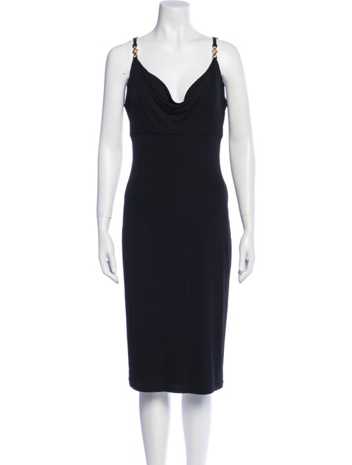 Versace Cowl Neck Midi Length Dress