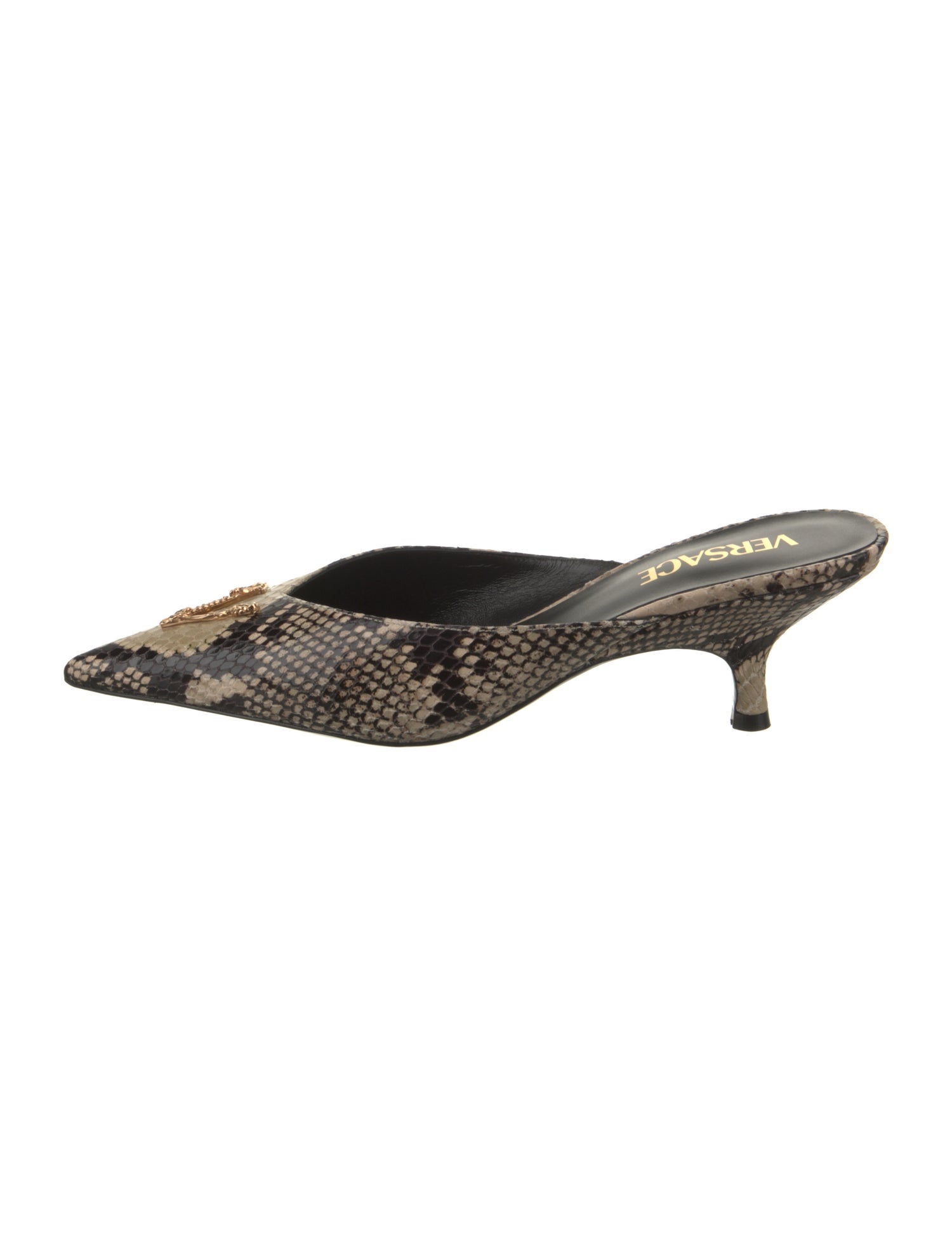 Versace Snakeskin Animal Print Mules