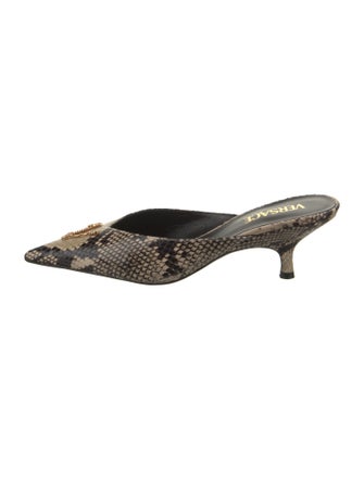 Versace Snakeskin Animal Print Mules