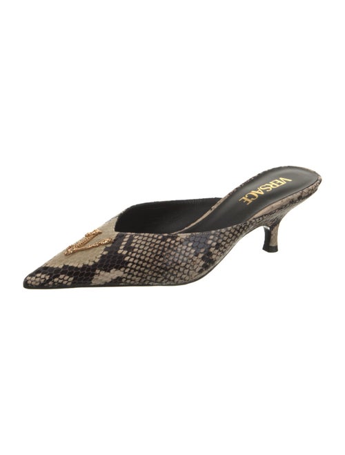 Versace Snakeskin Animal Print Mules