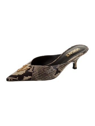 Versace Patent Leather Animal Print Mules