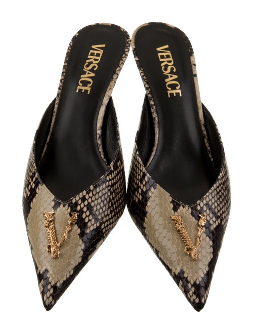 Versace Patent Leather Animal Print Mules