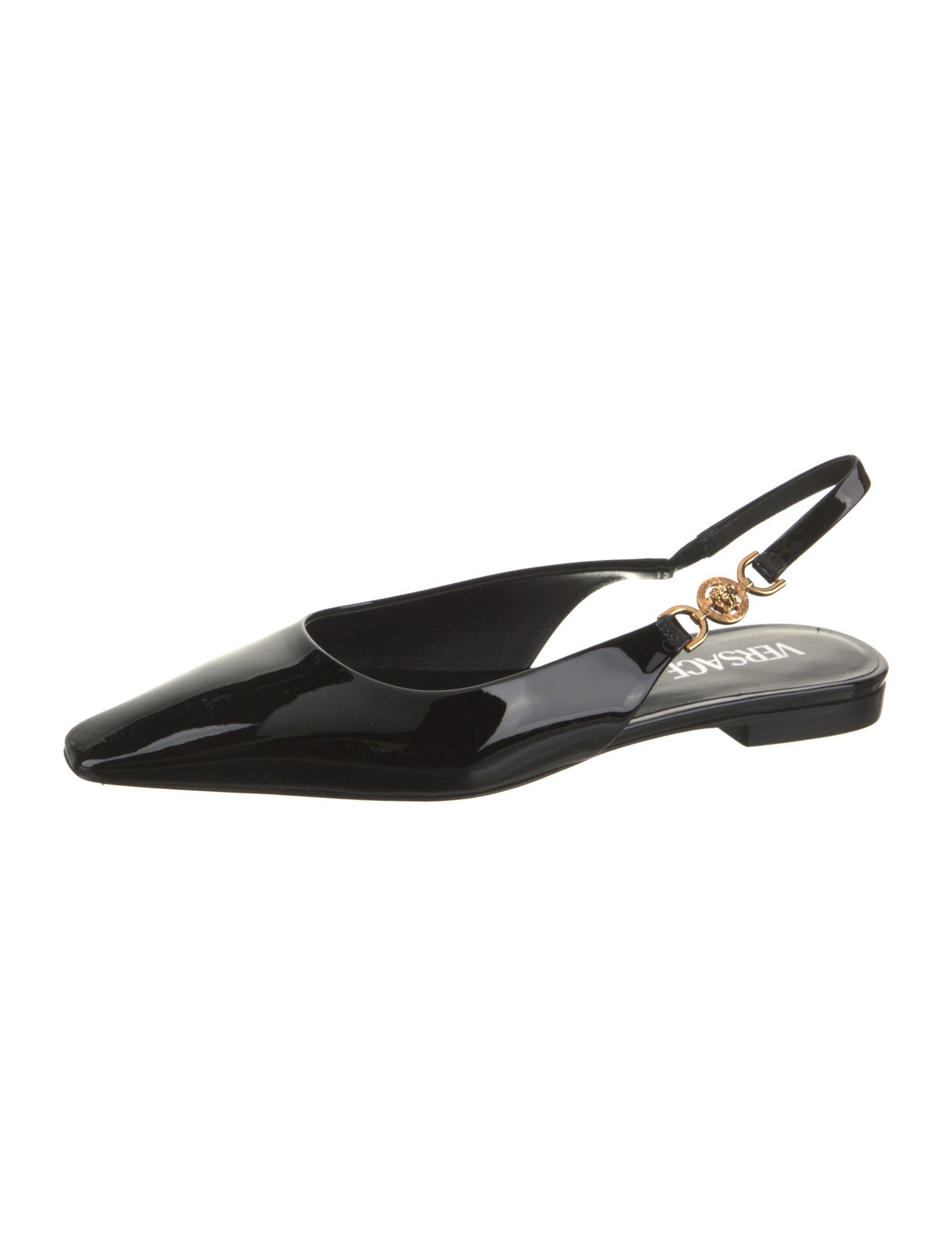 Versace Patent Leather Slingback Flats