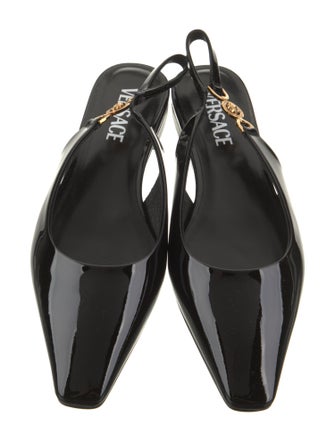 Versace Patent Leather Slingback Flats