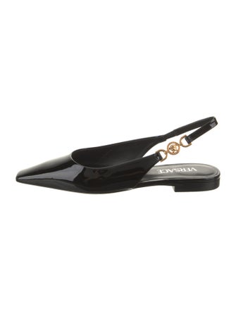 Versace Patent Leather Slingback Flats