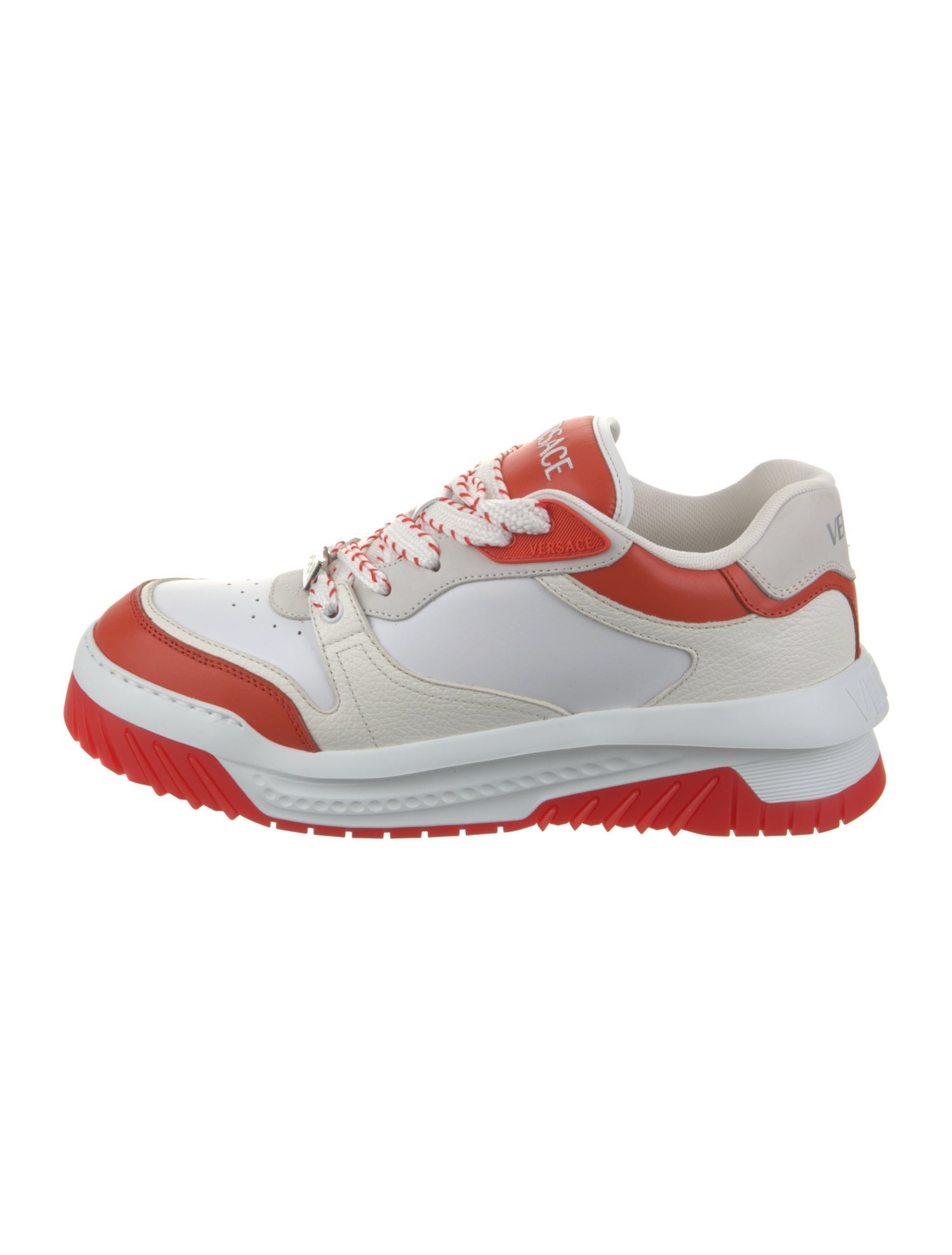 Versace Leather Colorblock Pattern Chunky Sneakers