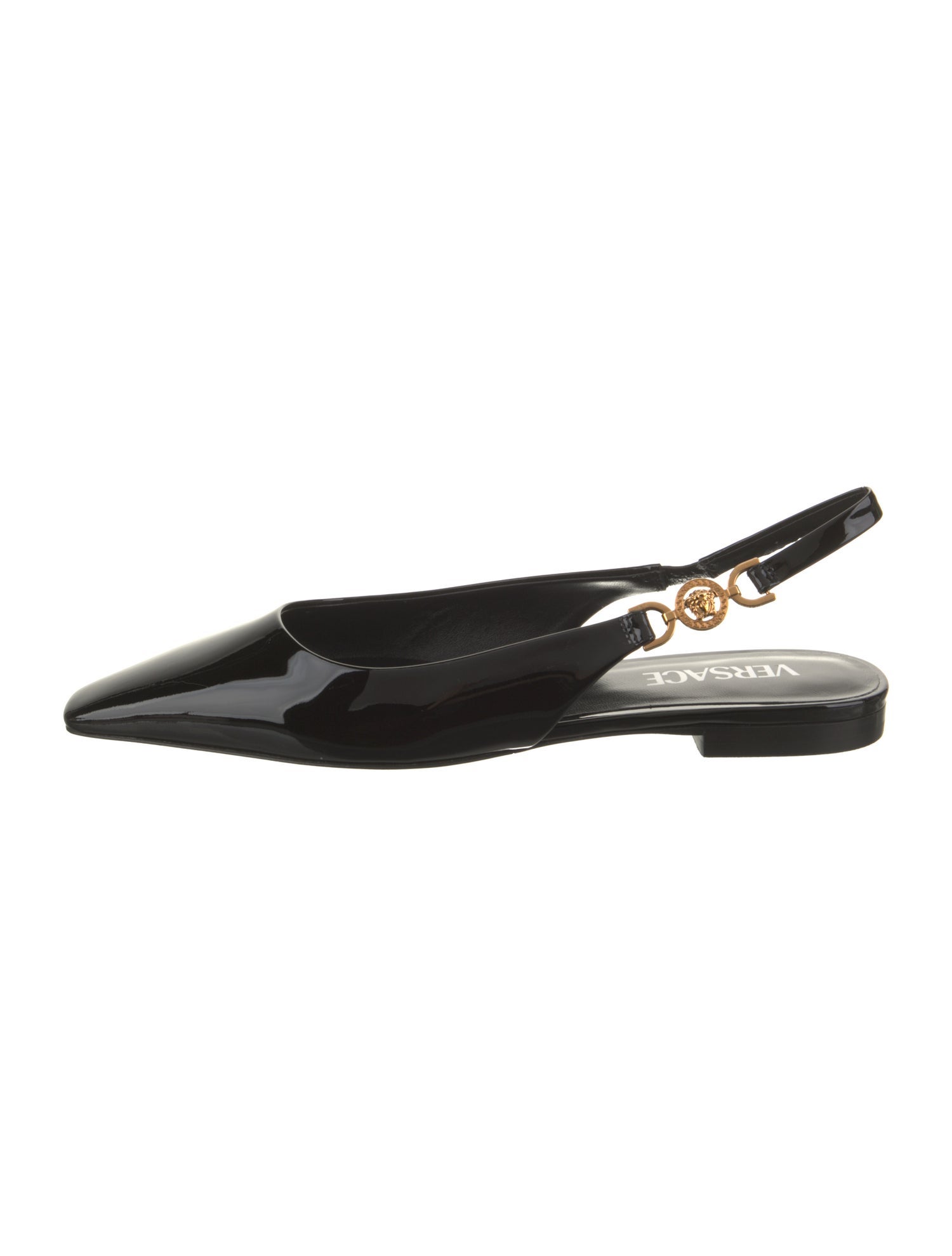 Versace Patent Leather Slingback Flats